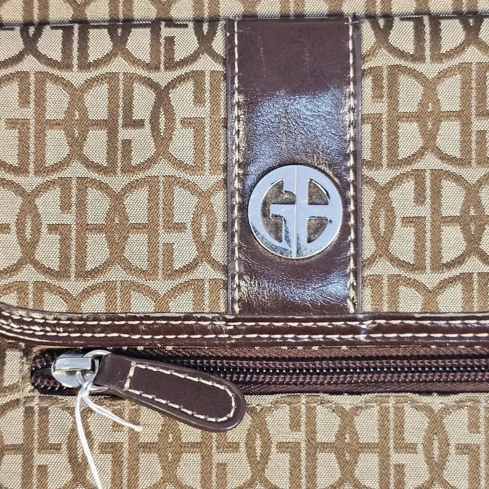 Giani Bernini Signature Logo Monogram Crossbody BagBrown JacquardMessenger Purse
